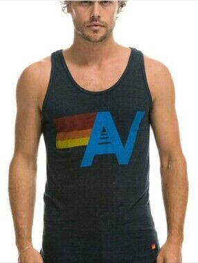 Aviator Nation Logo Tank Charcoal Medium